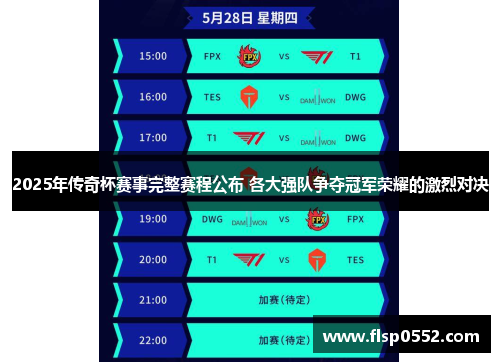 2025年传奇杯赛事完整赛程公布 各大强队争夺冠军荣耀的激烈对决